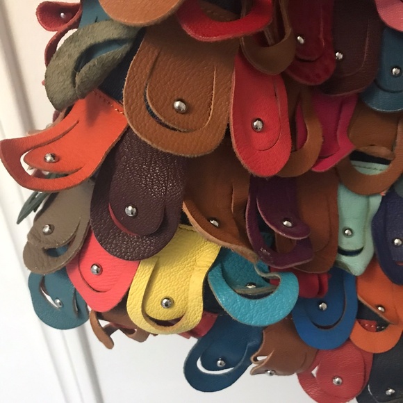 Unique, FABULOUS authentic Leather large bag NWOT - Picture 4 of 8